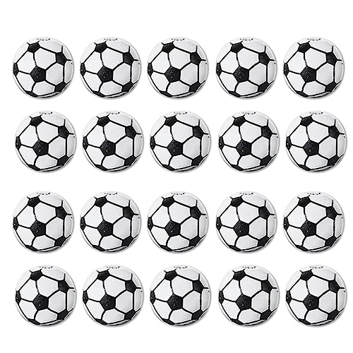 20 Stück/Set lose Perlen DIY Halskette Armband Herstellung Holzperlen Fußball Basketball Baseball Spacer Perlen Fußball Ball Perlen für Schmuckherstellung Ohrringe Anhänger für Armbänder von Mabta