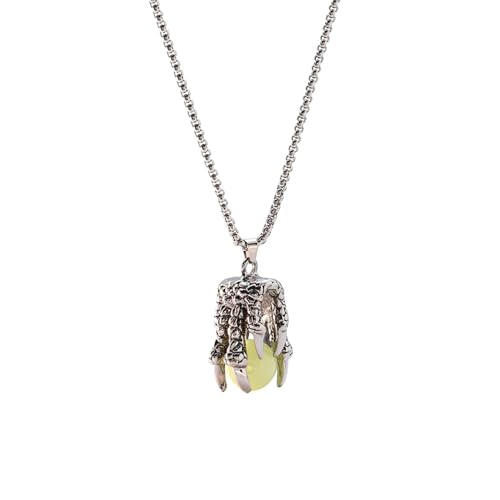 Mabta Einzigartiger Anhänger Halskette Drachenklaue Leuchtende Perle Anhänger Halskette Natursteine Charm Schlüsselbeinkette Zubehör von Mabta
