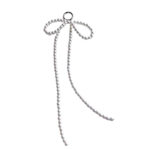 Mabta Perlen-Bowknot-Schlüsselanhänger, handgefertigt, Handy-Charm, Schlüsselanhänger, lange Schleifen, Ornament für Rucksack, Handys und Tasche von Mabta
