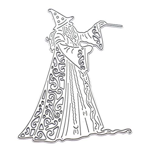 for Creative Halloween Wizard Metall-Stanzschablone DIY Scrapbooking Prägewerkzeug DIY Papier Karten Album Dekoration Metallschablonen zum Basteln von Mabta