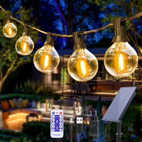 Led Lichterkette Außen, 12M Outdoor Lichterkette Strom mit 30+1 G40 Glühbirnen, IP44 Wetterfest LED Lichterkette Außen für Garten, Terrasse, Hochzeiten, Partys von Macchiatto