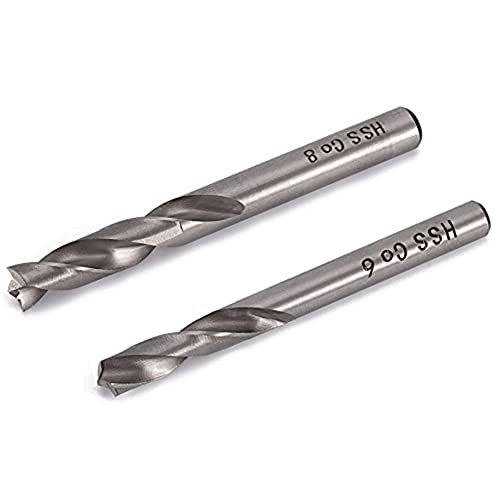 Macejczyk 2 StüCk SchweißEn Bohrer Bit Set HSS Co GeschweißTe Cutter Trennen Platten Loch Schneiden Bits, 6Mm 8Mm von Macejczyk