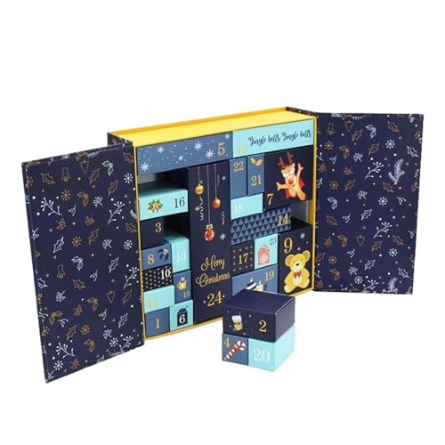 Adventskalender selber basteln Adventskalender Adventskalender Box Weihnachten Adventskalender 24 Tage Countdown Kalender Paketverpackung | Leerer Adventskalender zum Befüllen von Maciun