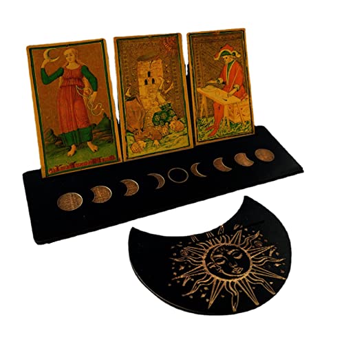 Maciun Tarot-Deck-Halter, Tarot-Kartenständer aus - Mondphasen-Präsentationsständer aus | Leichter Tarotkartenhalter für Zuhause, Reisen, universeller Präsentationshalter für Wahrsagerei von Maciun