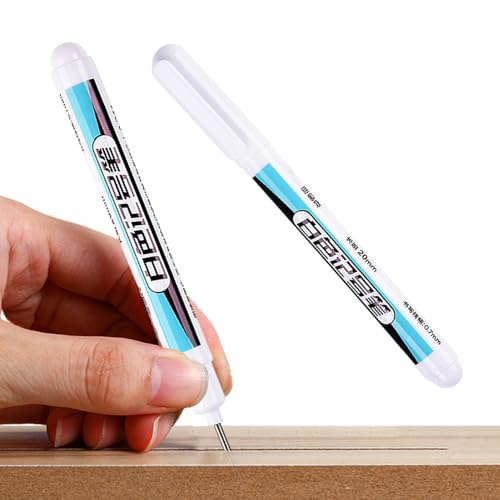 Maciun Weiße Farbstifte für Holz, weiße Marker für Holz | Lackmarker Stift weiß – Permanent-Marker, wasserdicht, Markierungsstift weiß, Holzmarker auf Basis von Maciun