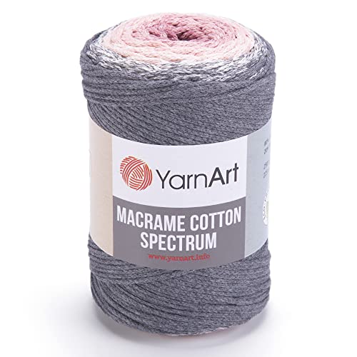 Garn Art Makramee Baumwolle Spektrum Makramee Schnur Harmonische Farben, einzigartige Makramee-Handwerk, 250 g, 246 m 80 % Baumwolle Makramee, buntes Makramee-Garn, Gewicht Kammgarn (1306) von Macrame