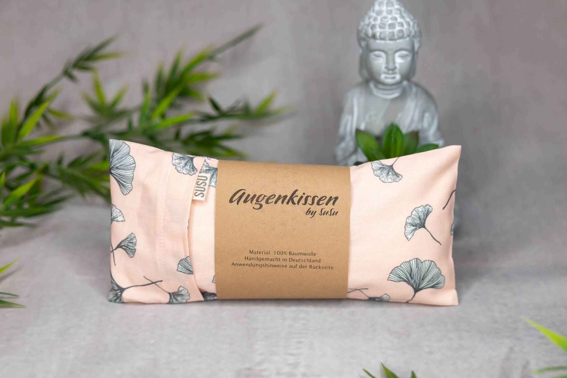 Augenkissen Apricot Lachs Ginkgo Yoga Meditation Entspannung Homeoffice Lavendel Sandelholz Baumwolle Vegan von MadeBySuSu