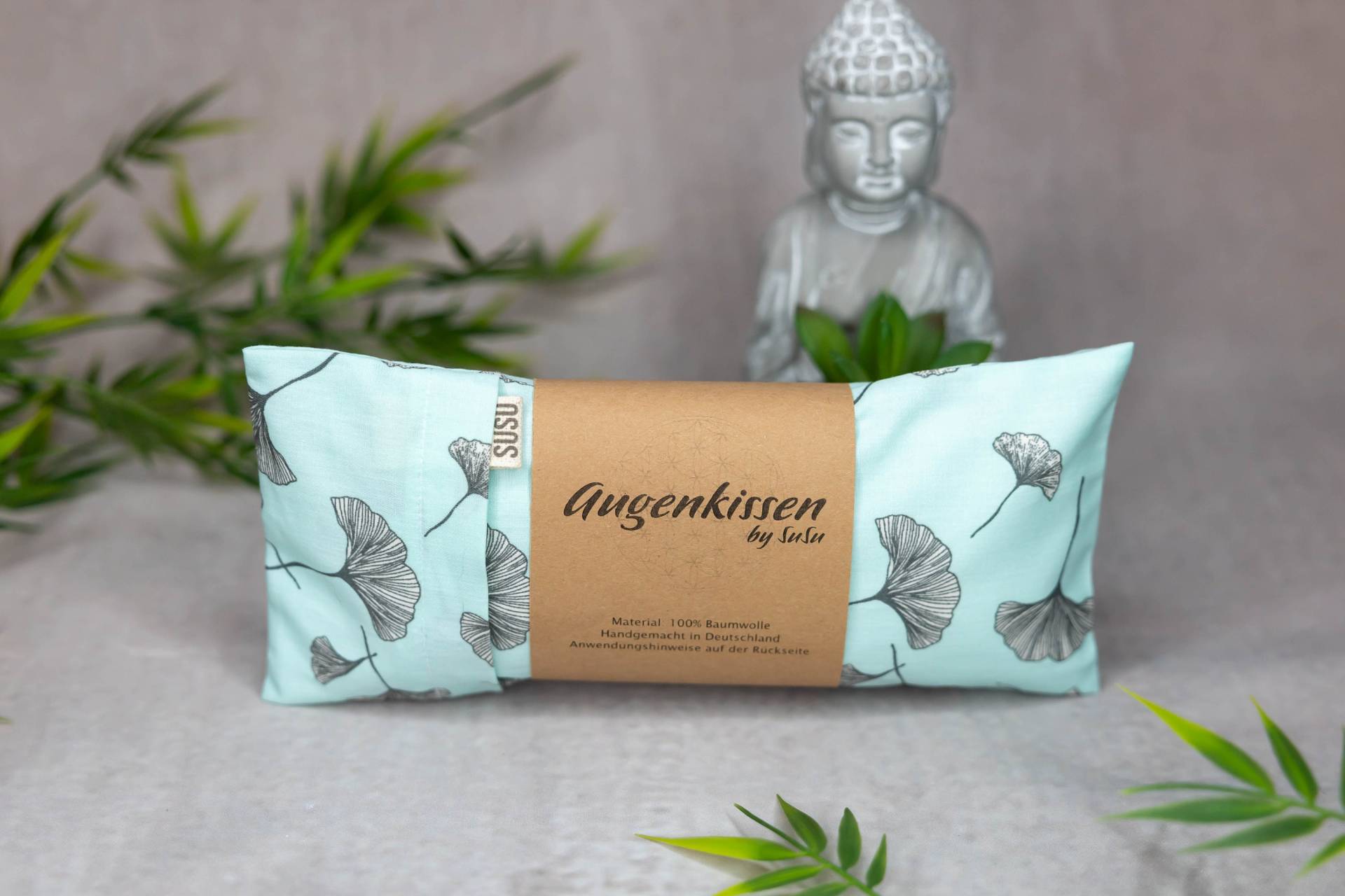 Augenkissen Mint Ginkgo Yoga Meditation Entspannung Homeoffice Lavendel Sandelholz Palo Santo Baumwolle Vegan von MadeBySuSu