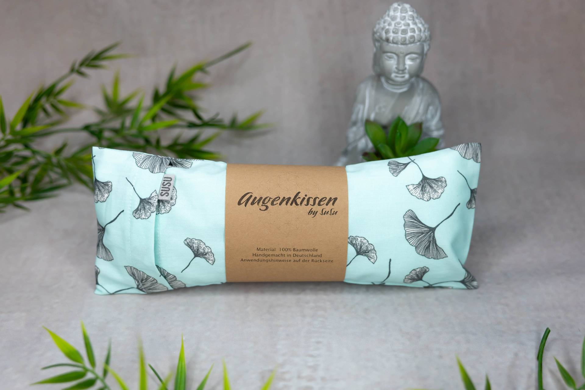 xl Extra Großes Augenkissen Mint Ginkgo Yoga Meditation Entspannung Homeoffice Lavendel Sandelholz Baumwolle Vegan von MadeBySuSu