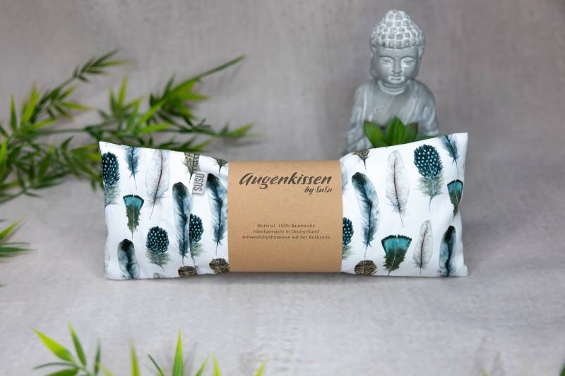 xl Extra Großes Augenkissen Weiß Federn Yoga Meditation Entspannung Homeoffice Lavendel Sandelholz Palo Santo Baumwolle Vegan von MadeBySuSu