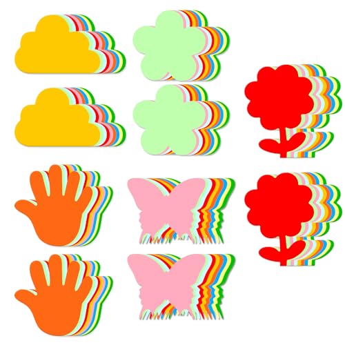 90Pcs Blume Schmetterling Ausschnitte Papier, MaehSab Blume Ausschnitt Klassenzimmer Dekoration Ausschnitte Papierform für DIY Handwerk Projekte Frühling Sommer Thema Schule Party (6inch) von MaehSab