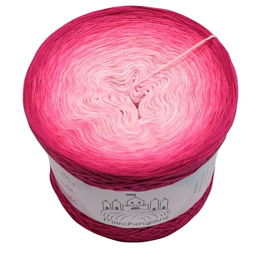 Farbverlaufsgarn Fruchtbombe 4 oder 3 fädig Bobbel Wolle häkeln stricken (Fruchtbombe - Hot Pink außen, 3 Fach - 200g/1000m) von Märchengarne