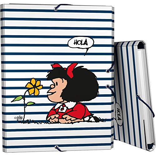 Mafalda 82402613 Kollektion Mafalda Ordner mit 3 Klappen, mehrfarbig, Blatt von Mafalda