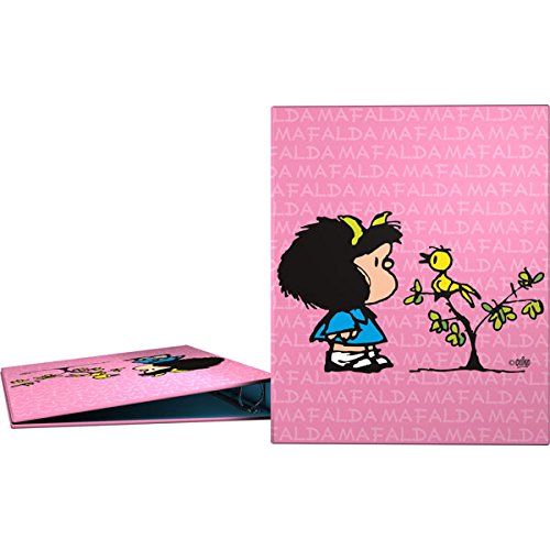 grafoplás 88171949-carpeta Ringbuch A4 Design Mafalda Birdie, 4 Ringe 40 mm von Mafalda