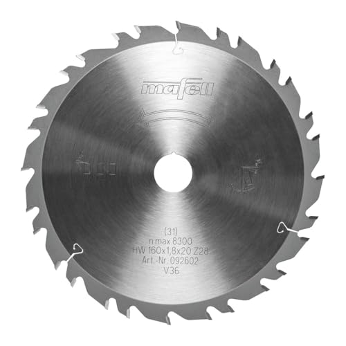 MAFELL Hartmetall Sägeblatt GT 160 x 1,2/1,8 x 20 mm - 28-7 Zähne - Ersatzblatt für MT 55 Tauchsäge von Mafell