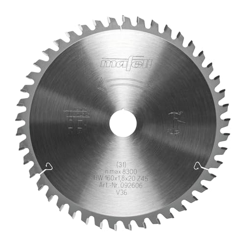 MAFELL Hartmetall Sägeblatt GT 160 x 1,2/1,8 x 20 mm -45-3 Zähne - für Schichtstoffplatten - Ersatzblatt für MT 55 Tauchsäge von Mafell