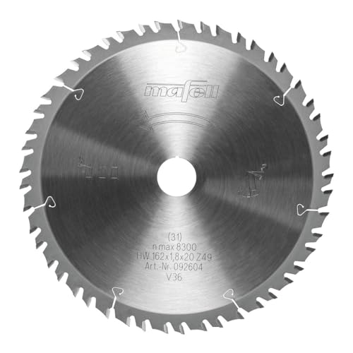 MAFELL Hartmetall Sägeblatt GT 162 x 1,2/1,8 x 20 mm - 49-7 Zähne - Ersatzblatt für MT 55 Tauchsäge von Mafell