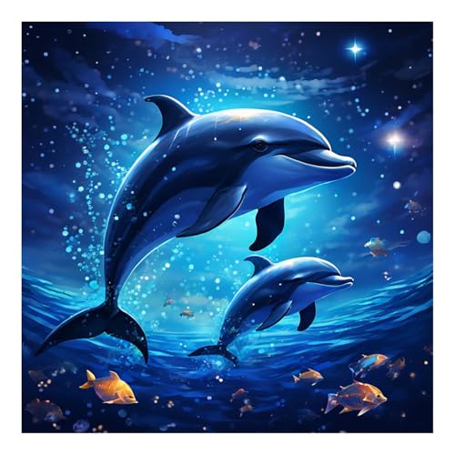 Mafenr Art 5D Diamond Painting Erwachsene Set, DIY Delfin Diamant Painting Bilder, Mosaikherstellung für Geschenke und Familie Décor 30x30cm von Mafenr Art