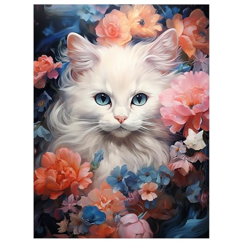 Mafenr Art 5D Diamond Painting Erwachsene Set, DIY Katze Diamant Painting Bilder, Mosaikherstellung für Geschenke und Familie Décor 30x40 cm von Mafenr Art