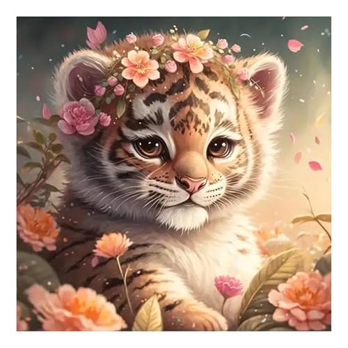 Mafenr Art 5D Diamond Painting Erwachsene Set, DIY Tiger Diamant Painting Bilder, Mosaikherstellung für Geschenke und Familie Décor 30x30cm von Mafenr Art