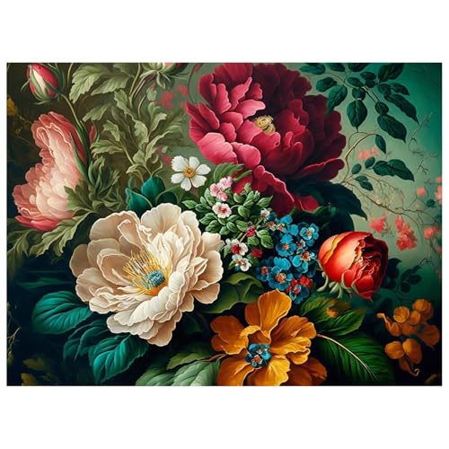 Mafenr Art Blumen Diamond Painting Erwachsene Set, DIY Blumen Diamant Painting Bilder, Mosaikherstellung für Geschenke und Familie Décor 30x40cm von Mafenr Art