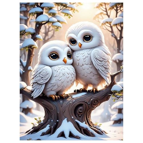 Mafenr Art Diamond Painting Erwachsene Set, DIY Eule Diamant Painting Bilder, Mosaikherstellung für Geschenke und Familie Décor 30x40 cm von Mafenr Art