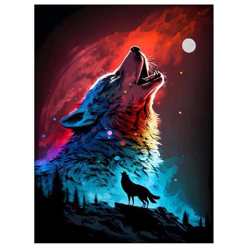 Mafenr Art Diamond Painting Erwachsene Set, Wolf Diamant Painting Bilder, Mosaikherstellung für Geschenke und Familie Décor 30x40cm von Mafenr Art