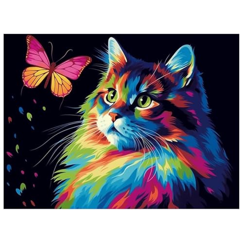 Mafenr Art Diamond Painting Erwachsene Set, Katze Diamant Painting Bilder, Mosaikherstellung für Geschenke und Familie Décor 30x40cm von Mafenr Art