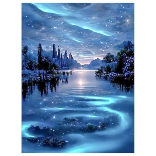 Mafenr Art Landschaft Diamond Painting Erwachsene Set, DIY Landschaft Diamant Painting Bilder, Mosaikherstellung für Geschenke und Familie Décor (30x40 cm) von Mafenr Art