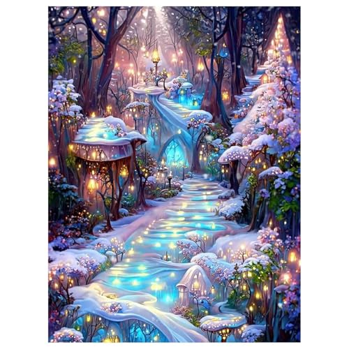 Mafenr Art Landschaft Diamond Painting Erwachsene Set, DIY Landschaft Diamant Painting Bilder, Mosaikherstellung für Geschenke und Familie Décor 30x40cm von Mafenr Art