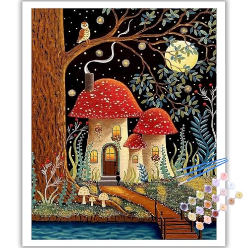 Malen Nach Zahlen Erwachsene, DIY Landschaft Paint by Numbers Adult, Landschaft Malen Nach Zahlen Set für Geschenk und Heim Dekoration (40×50cm) Rahmenlos von Mafenr Art