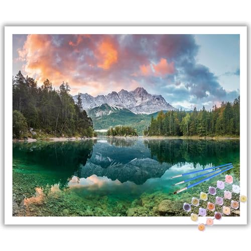 Malen Nach Zahlen Erwachsene, DIY Landschaft Paint by Numbers Adult, Landschaft Malen Nach Zahlen Set für Geschenk und Heim Dekoration 40×50 cm Ohne Rahmen von Mafenr Art