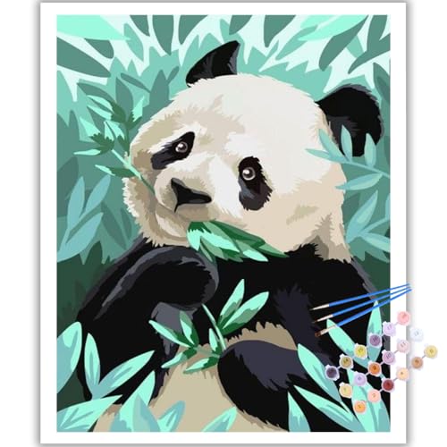 Malen Nach Zahlen Erwachsene, DIY Panda Paint by Numbers Adult, Malen Nach Zahlen Set für Geschenk und Heim Dekoration (40×50cm) Ohne Rahmen von Mafenr Art