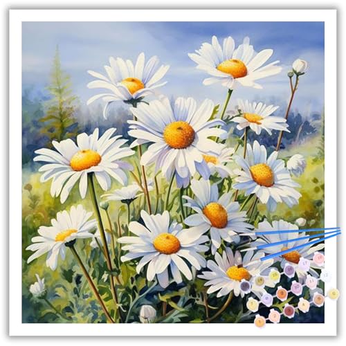 Malen Nach Zahlen Erwachsene, DIY Sonnenblume Paint by Numbers Adult, Malen Nach Zahlen Set für Geschenk und Heim Dekoration 30x30cm Ohne Rahmen von Mafenr Art