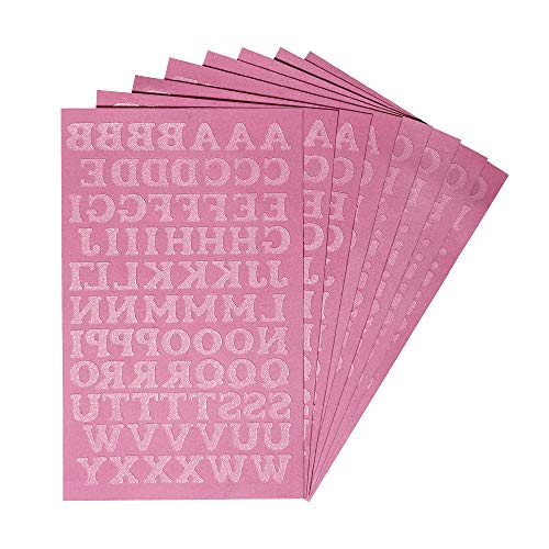 Magfok Bügelbild mit Flock-Buchstaben, 1,9 cm, 8 Blatt, Rosa von Magfok