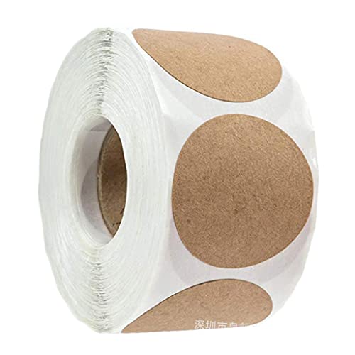 MagiDeal 1 Rolle mit 500 Runden Kraftpapier Aufklebern Selbstklebende Etiketten 25 Mm von MagiDeal