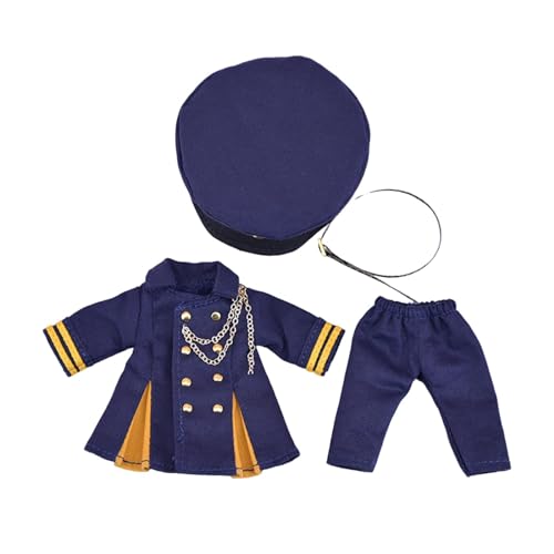 MagiDeal 1:12 Babypuppenkleidung, Miniatur-Puppenzubehör-Outfits, Cosplay-Kinderspielzeug, modisches Anziehkostüm, Kleidung für Ob11-Puppen, Blau von MagiDeal