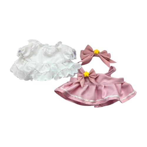 MagiDeal 3 Teiliger Puppenanzug, Puppenkleidung, Outfits, Foto Requisiten, Abnehmbare Weiche Handgefertigte Kleidung, Kostümzubehör für 20 cm Puppen, Rosa von MagiDeal