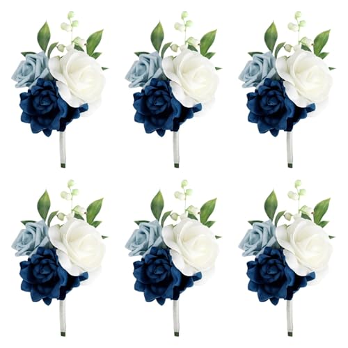 MagiDeal 6X Hochzeit Boutonniere Boutonnieres Romantische Elegante Rosencorsages für die offizielle Dinnerparty zum Valentinstag von MagiDeal