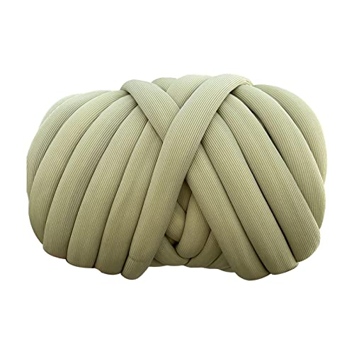 MagiDeal Chunky Yarn Jumbo Tubular Yarn Arm Knit Garn Waschbares weiches 500 g Dickes Chunky Yarn Tube Riesengarn für Körbe Teppichherstellung Überwurf, Olive von MagiDeal