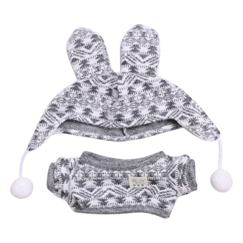 MagiDeal Gefüllter Puppenpullover, Machen Sie Ihre eigenen Puppen, Foto-Requisiten, Kleidung, Mode, DIY-Puppenpullover mit Hut für Flexibilität, 38 cm Puppen, Grau von MagiDeal