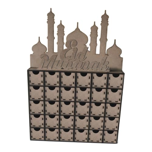 MagiDeal Holz -Kalender Eid Ramadan Mubarak Holz Ramadan Ornament DIY -Kalender Ornamente für Urlaubstisch Mittelstücke von MagiDeal