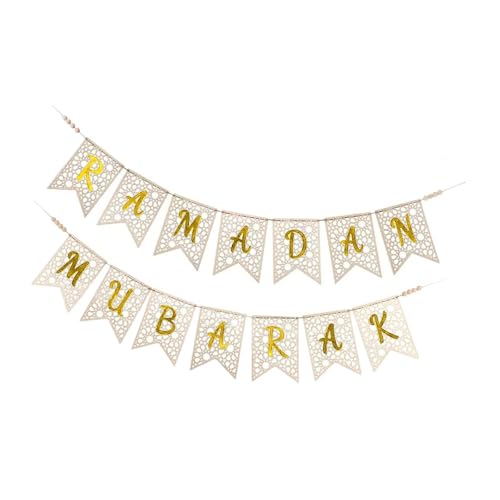 MagiDeal Holz Ramadan Banner muslimische Dekorationen Türschild Kunstwerk Ramadan Hängende Ornamente Eid Mubarak glückliche Geschenke für Wohnzimmer, Gold von MagiDeal