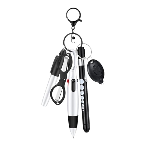 MagiDeal Krankenschwester-Stift-Set, LED-Taschenlampe, Bürobedarf, Geschenk, kompakter, einziehbarer Kugelschreiber, Krankenpflege-Abzeichen-Clip für, Schwarz von MagiDeal