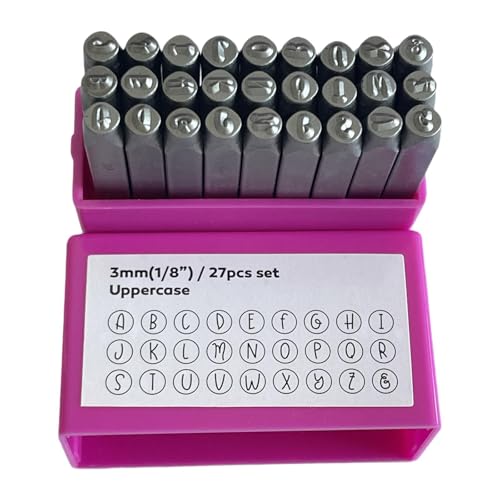 MagiDeal Metallstempel Set 3mm, professionell, leicht und Schmuck, die Stahlmarken für Handstempelprojekte Lederholz Schmuck für Handstempel Machen, Rosa Großbuchstaben MagiDeal Metallstempel Set 3mm, professionell, leicht und Schmuck, die Stahlmarken für Handstempelprojekte Lederholz Schmuck für Handstempel Machen, Rosa Großbuchstaben von MagiDeal