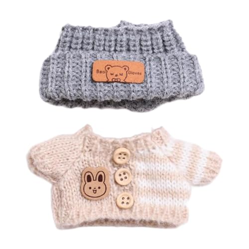 MagiDeal Mini-Puppen-Kleidung, Pullover und Kopfbedeckung, Kostüm, Bequeme Dekoration, Ersatz, niedliches Puppen-Outfit, Puppen-Zubehör für Cosplay, Braun von MagiDeal