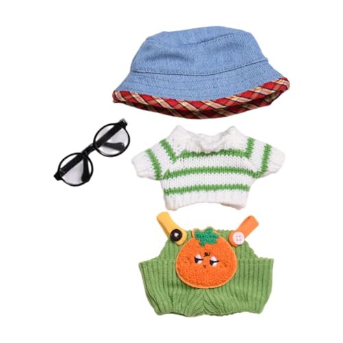 MagiDeal Pullover und Hose für ausgestopfte Puppen. Basteln Sie Ihre eigenen Puppen. Foto-Requisiten für Kinder. Pädagogische Kleidung aus Plüsch. Verkleiden, Hut Und Brille von MagiDeal