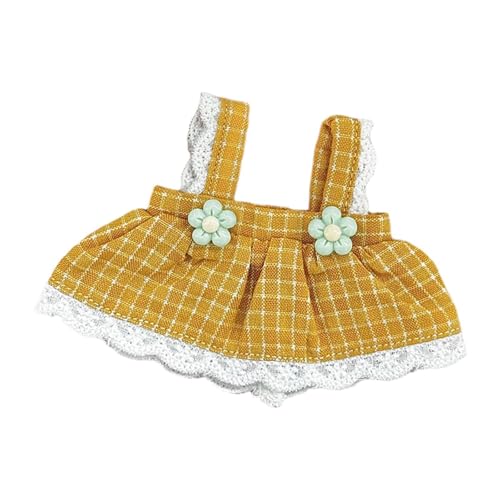 MagiDeal Puppen -Halt -Rock -Kostüm -Accessoire DIY Outfits handgefertigte Kleidung für 12 cm Anhänger Baumwollpuppen Dress Up Feiertagsgeschenk, Gelb von MagiDeal