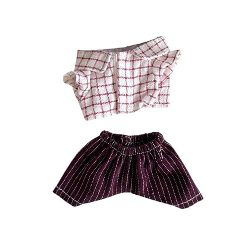 MagiDeal Puppenkleidung für Mini-Puppen, 15,2 cm, Mädchenpuppenkleidung, T-Shirts, Kleidung, entzückendes, süßes Anzieh-Puppenkleid für Kinder im Alter von 5–7, Rot, 2 StÜck von MagiDeal