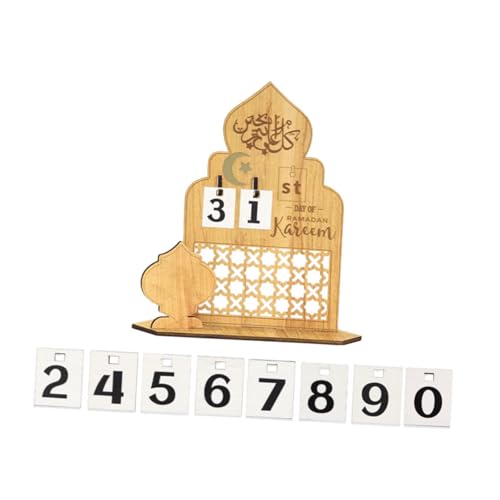 MagiDeal Ramadan Adventskalender Eid Decor Islamisch, Partyzubehör, Holz Ramada Geschenk Tabletop Orament für Büroschlafzimmertisch, Schloss von MagiDeal